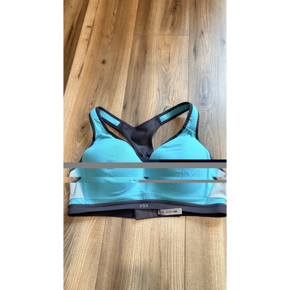 VSX Victorias Secret Sport Bra 38C Padded Underwire Racerback Teal Green